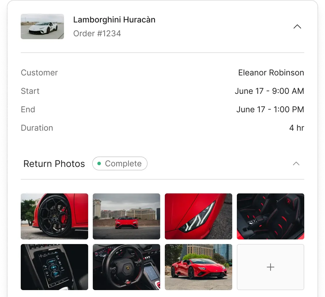  Valara rental close-out and payment screen
